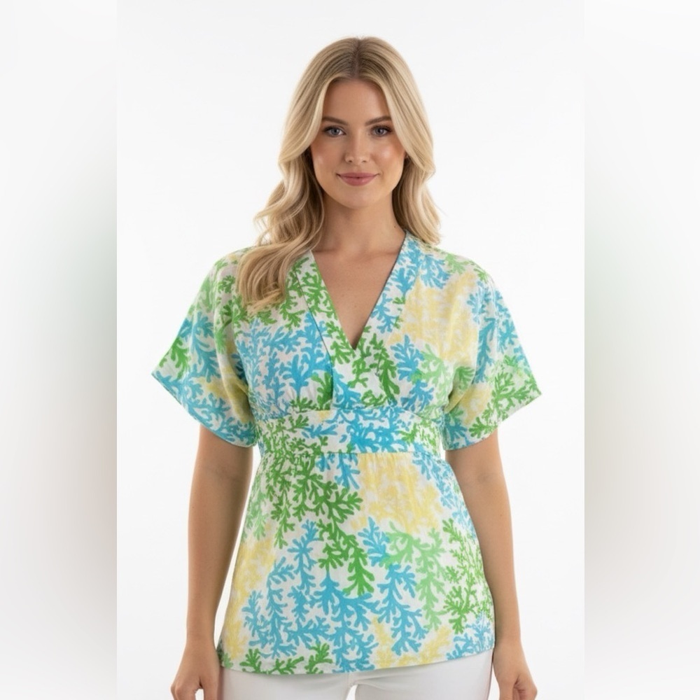 Lilly Pulitzer cotton blend floral top size xsmall